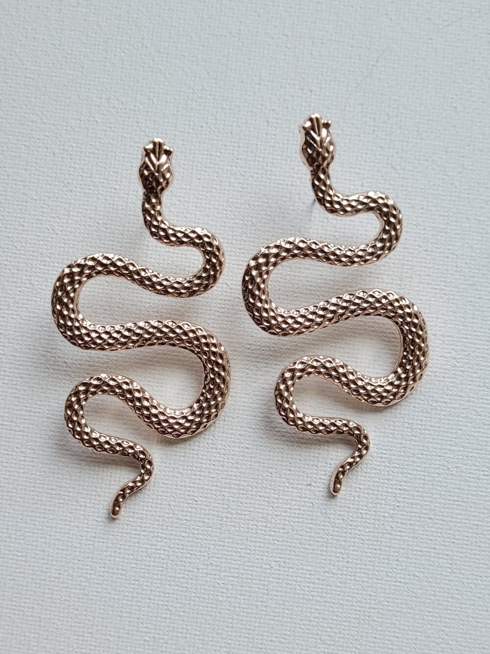 Rose Gold Snake Drop Earrings - Women Jewelry Halloween NWOT